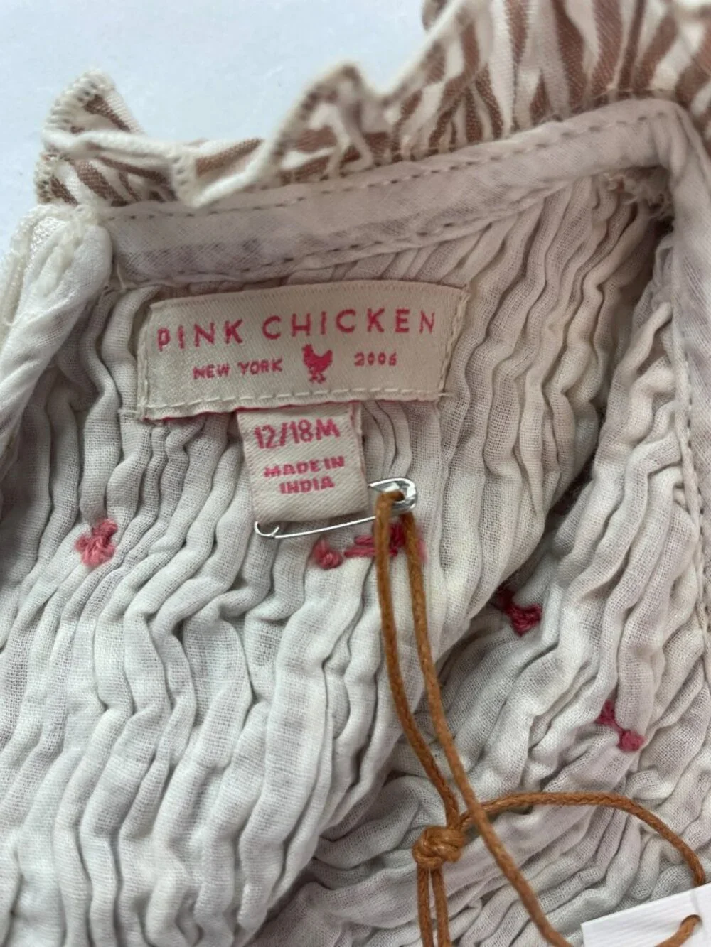 Pink Chicken Stevie Dress & Shorts Tawny Brown Stripe Babies Size 12/18M $84 NWT - Picture 10 of 16